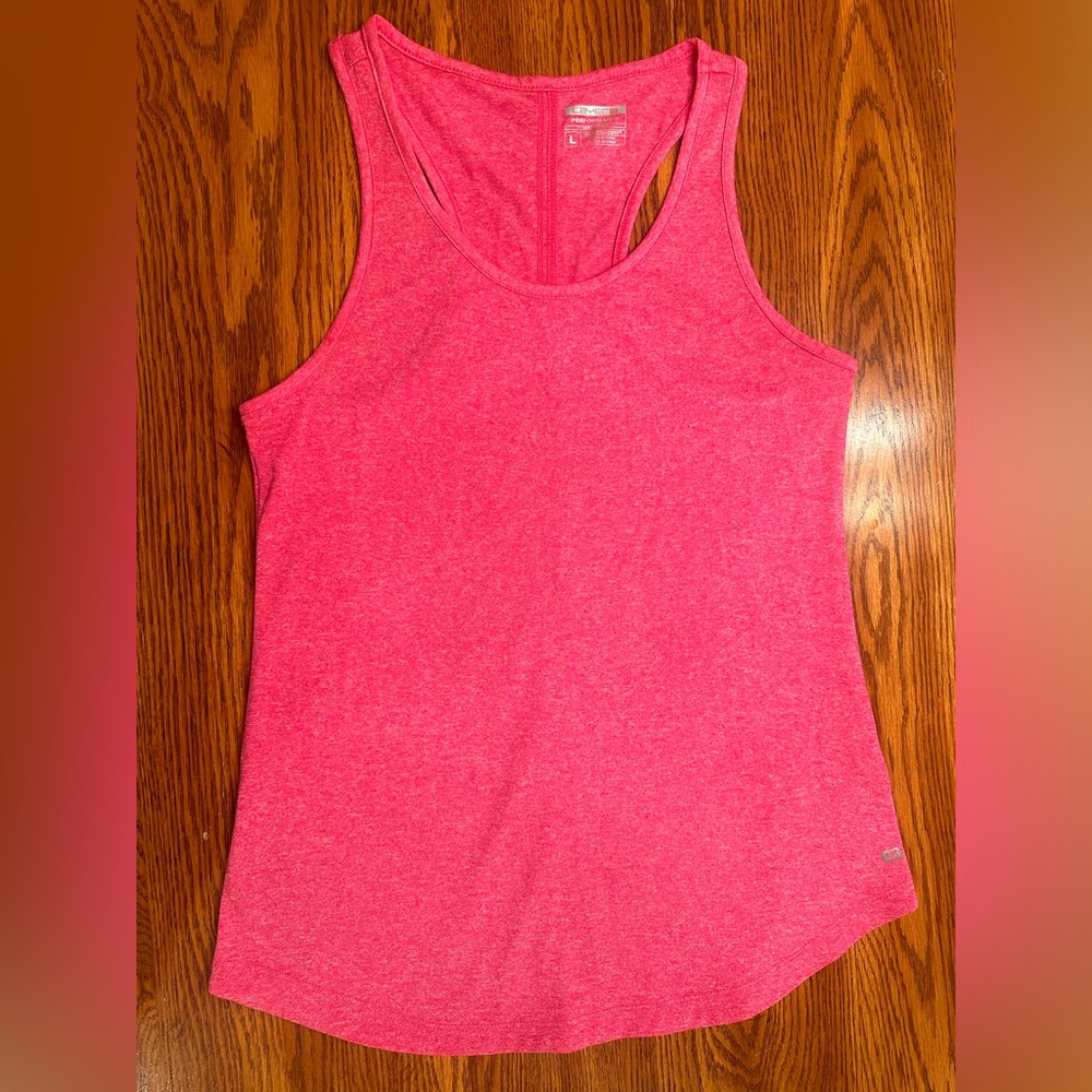 Layer 8 Performance Top Womens L Pink Racer Back Qwick-Dry Athletic Workout Tank